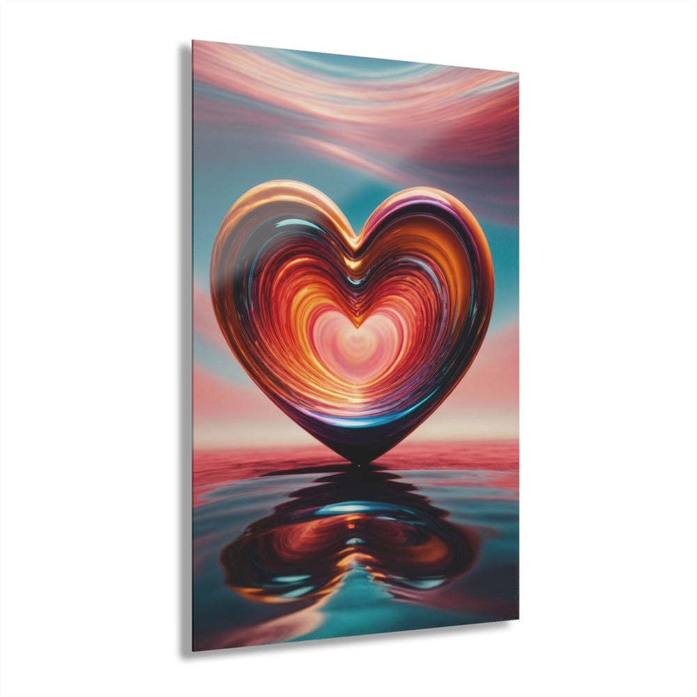 Vibrant Swirling Heart - Acrylic Prints (French Cleat Hanging) - Home Decor - g(0D·IO) - 24" x 36" (Vertical) - 0.25'' -