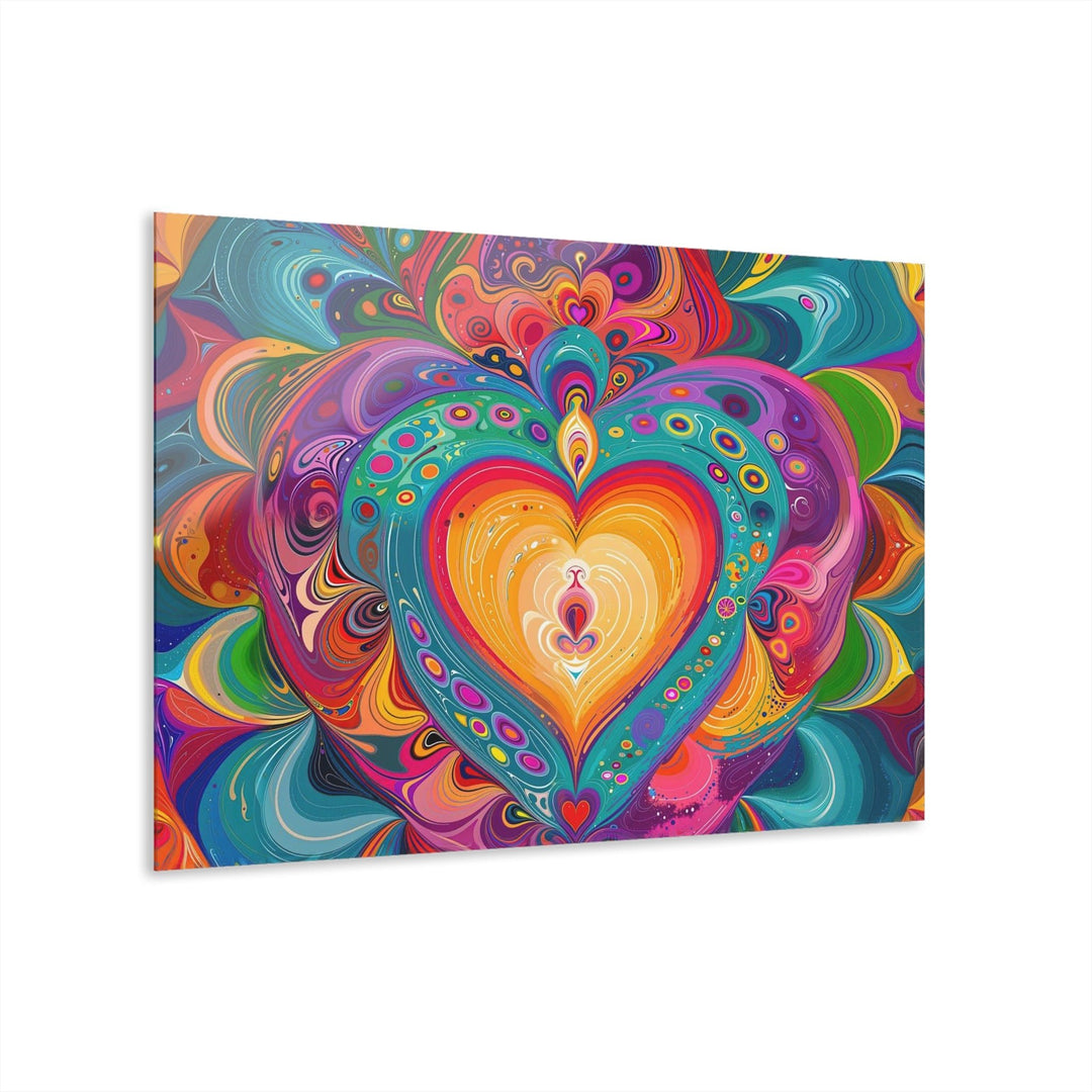 Vibrant Swirling Heart - Acrylic Prints (French Cleat Hanging) - Home Decor - g(0D·IO) - 36" x 24" (Horizontal) - 0.25'' -