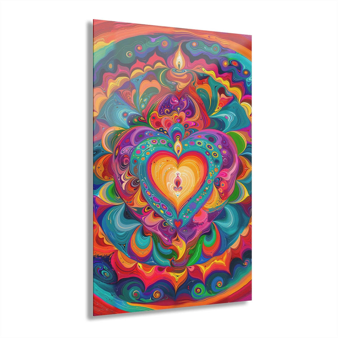 Vibrant Swirling Heart - Acrylic Prints (French Cleat Hanging) - Home Decor - g(0D·IO) - 24" x 36" (Vertical) - 0.25'' -