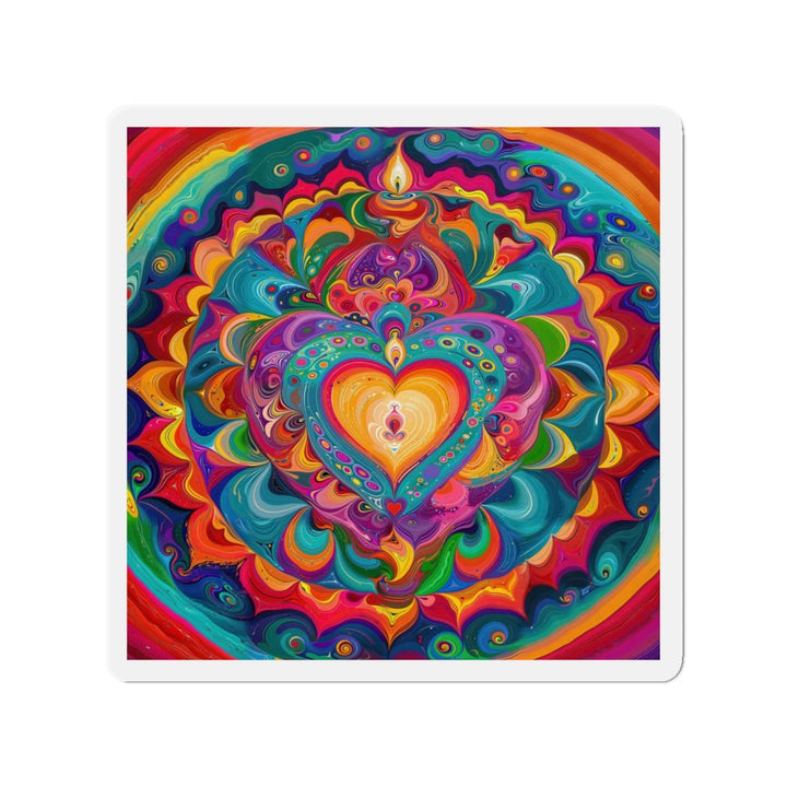 Vibrant Swirling Heart - Die-cut Magnet - Home Decor - g(0D·IO) - 4" x 4" - Die-Cut - 1 pc