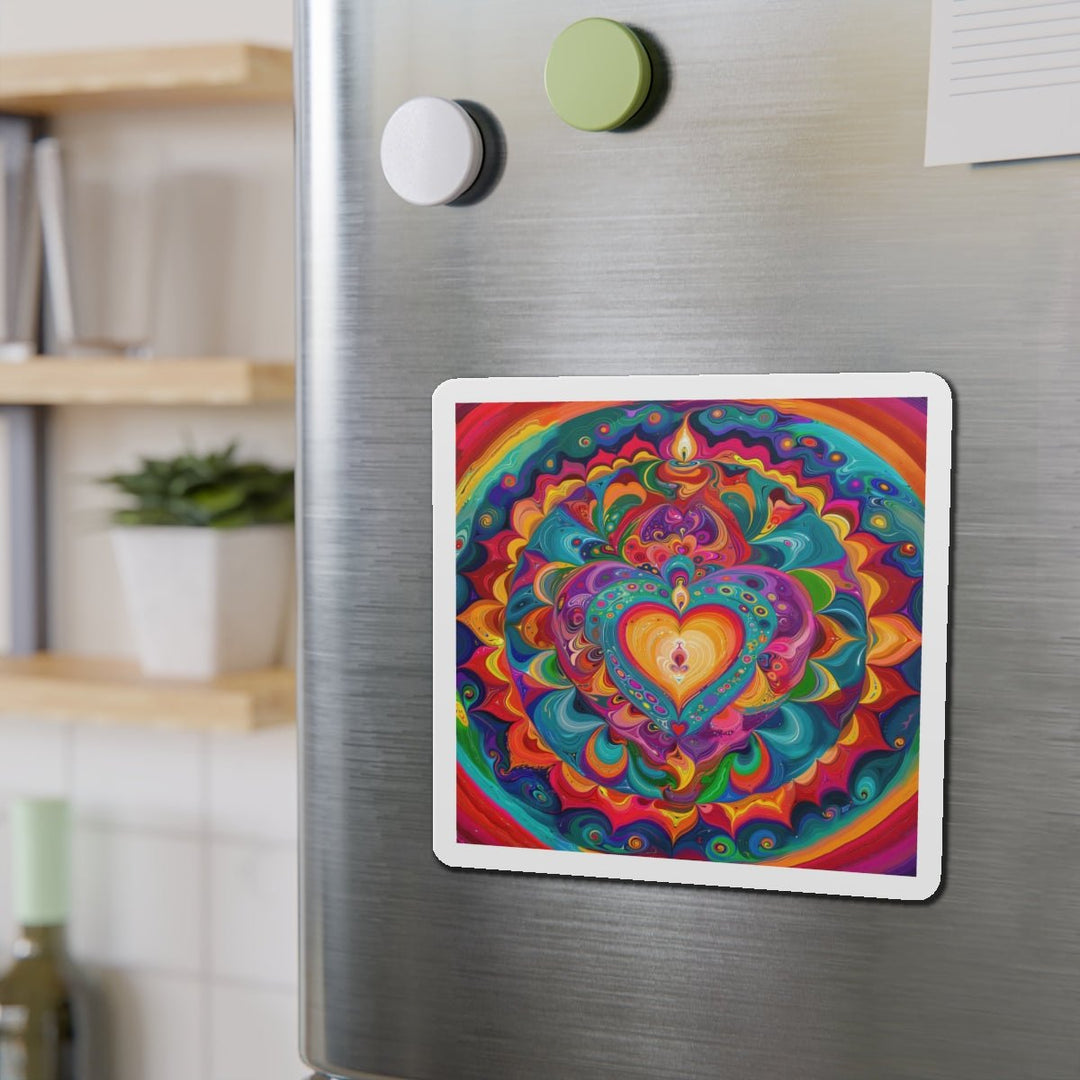 Vibrant Swirling Heart - Die-cut Magnet - Home Decor - g(0D·IO) - 6 × 6" - Die-Cut - 1 pc