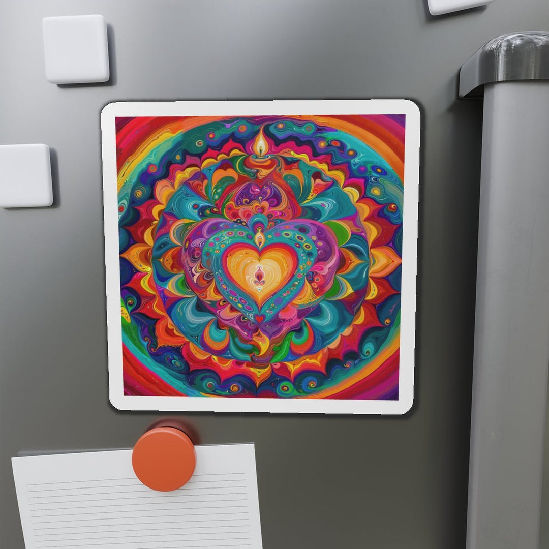 Vibrant Swirling Heart - Die-cut Magnet - Home Decor - g(0D·IO) - 6 × 6" - Die-Cut - 1 pc