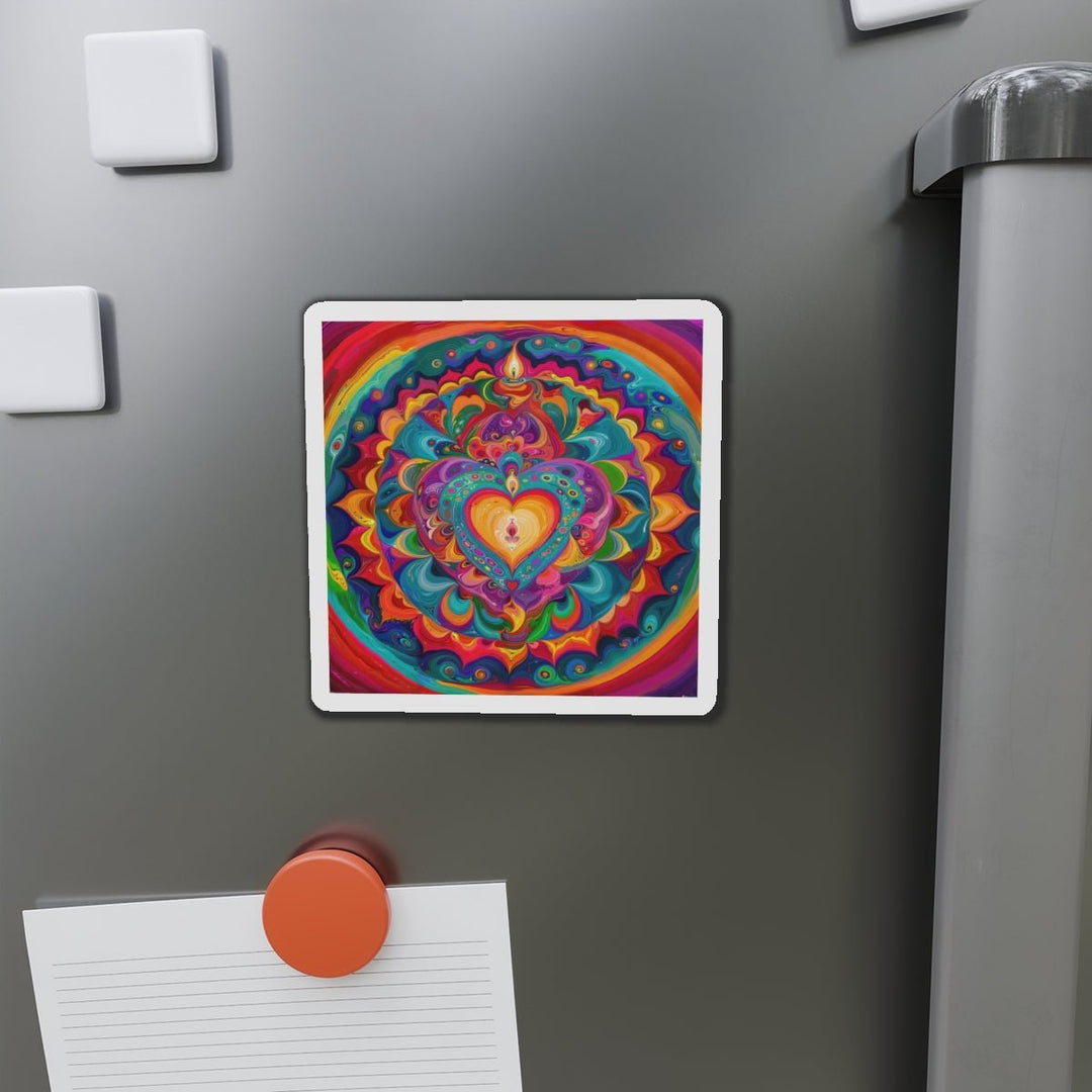 Vibrant Swirling Heart - Die-cut Magnet - Home Decor - g(0D·IO) - 6 × 6" - Die-Cut - 1 pc