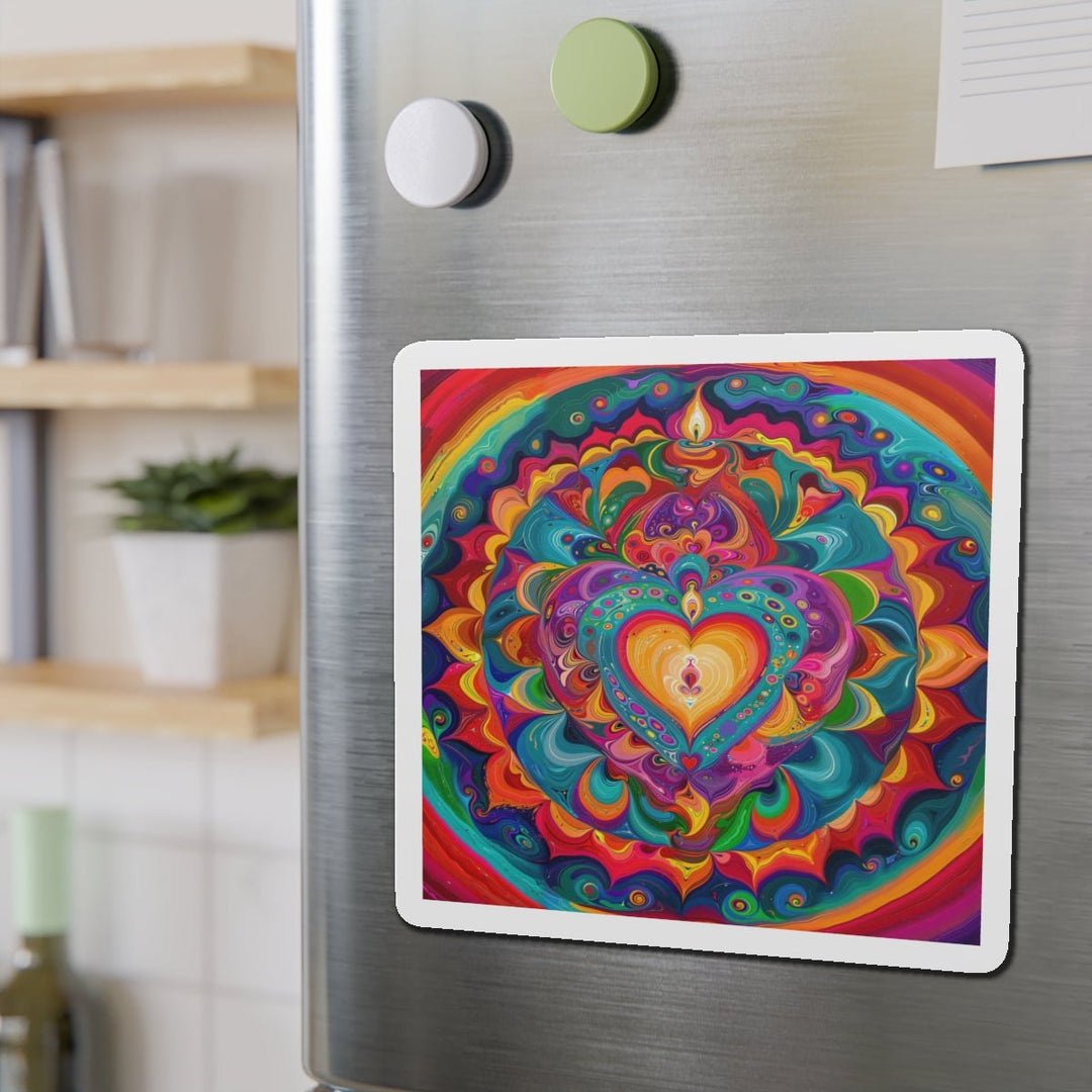 Vibrant Swirling Heart - Die-cut Magnet - Home Decor - g(0D·IO) - 6 × 6" - Die-Cut - 1 pc