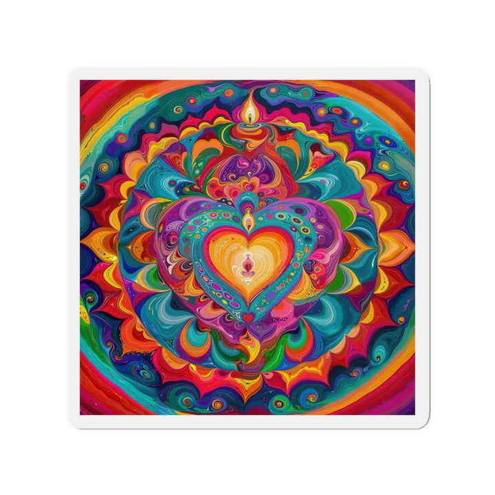 Vibrant Swirling Heart - Die-cut Magnet - Home Decor - g(0D·IO) - 5" x 5" - Die-Cut - 1 pc