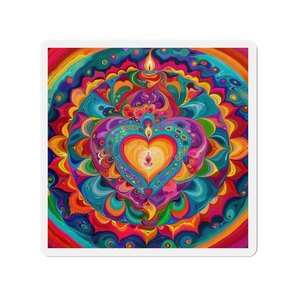 Vibrant Swirling Heart - Die-cut Magnet - Home Decor - g(0D·IO) - 3" x 3" - Die-Cut - 1 pc