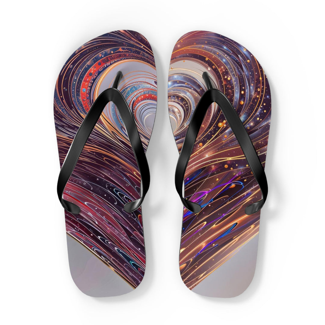 Vibrant Swirling Heart - Flip Flops - Shoes - g(0D·IO) - XL - Black sole -