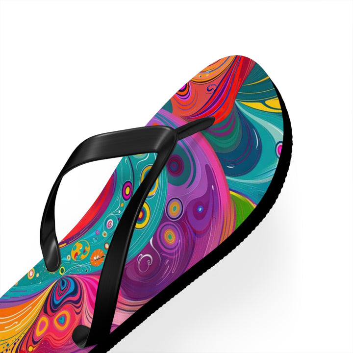 Vibrant Swirling Heart - Flip Flops - Shoes - g(0D·IO) - XL - Black sole -