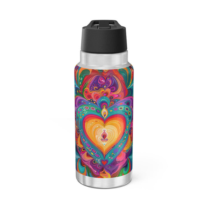 Vibrant Swirling Heart - Gator Tumbler 32oz - Mug - g(0D·IO) - Silver - 32oz -