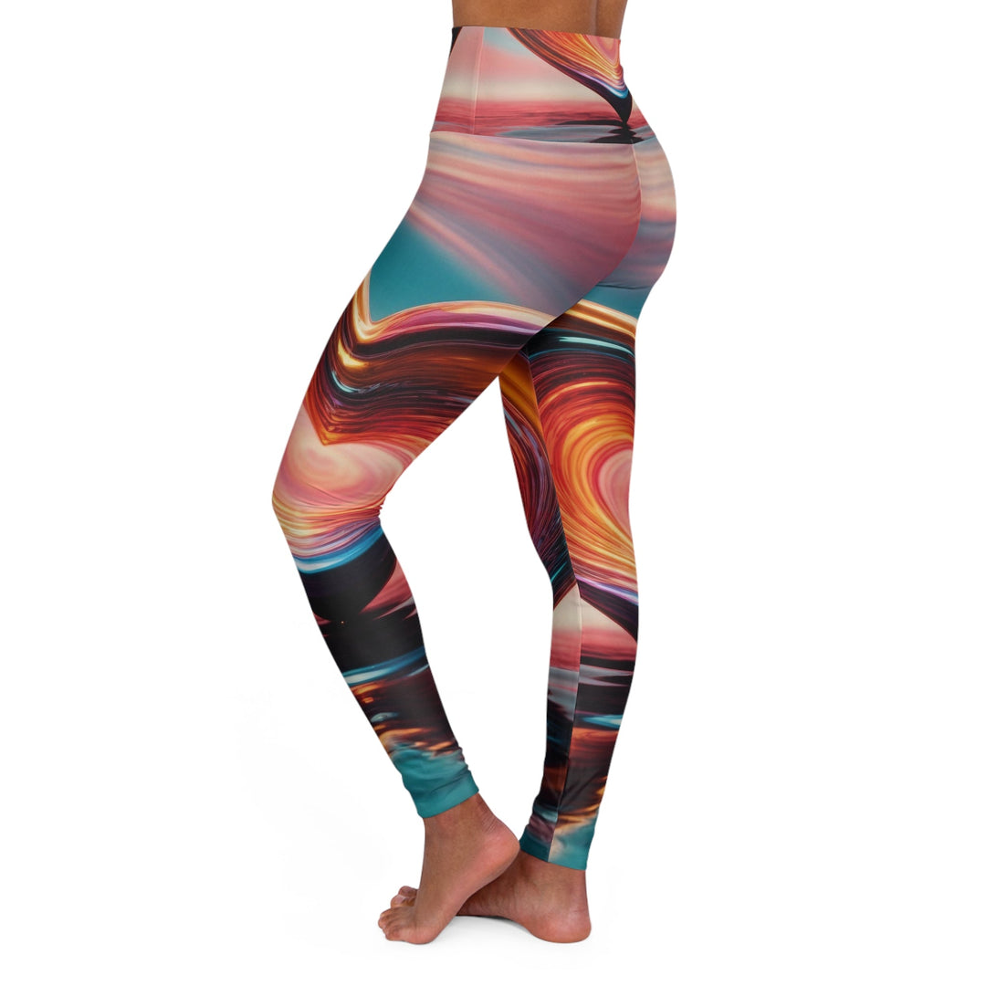 Vibrant Swirling Heart - High Waisted AOP Yoga Leggings - All Over Prints - g(0D·IO) - XS - -