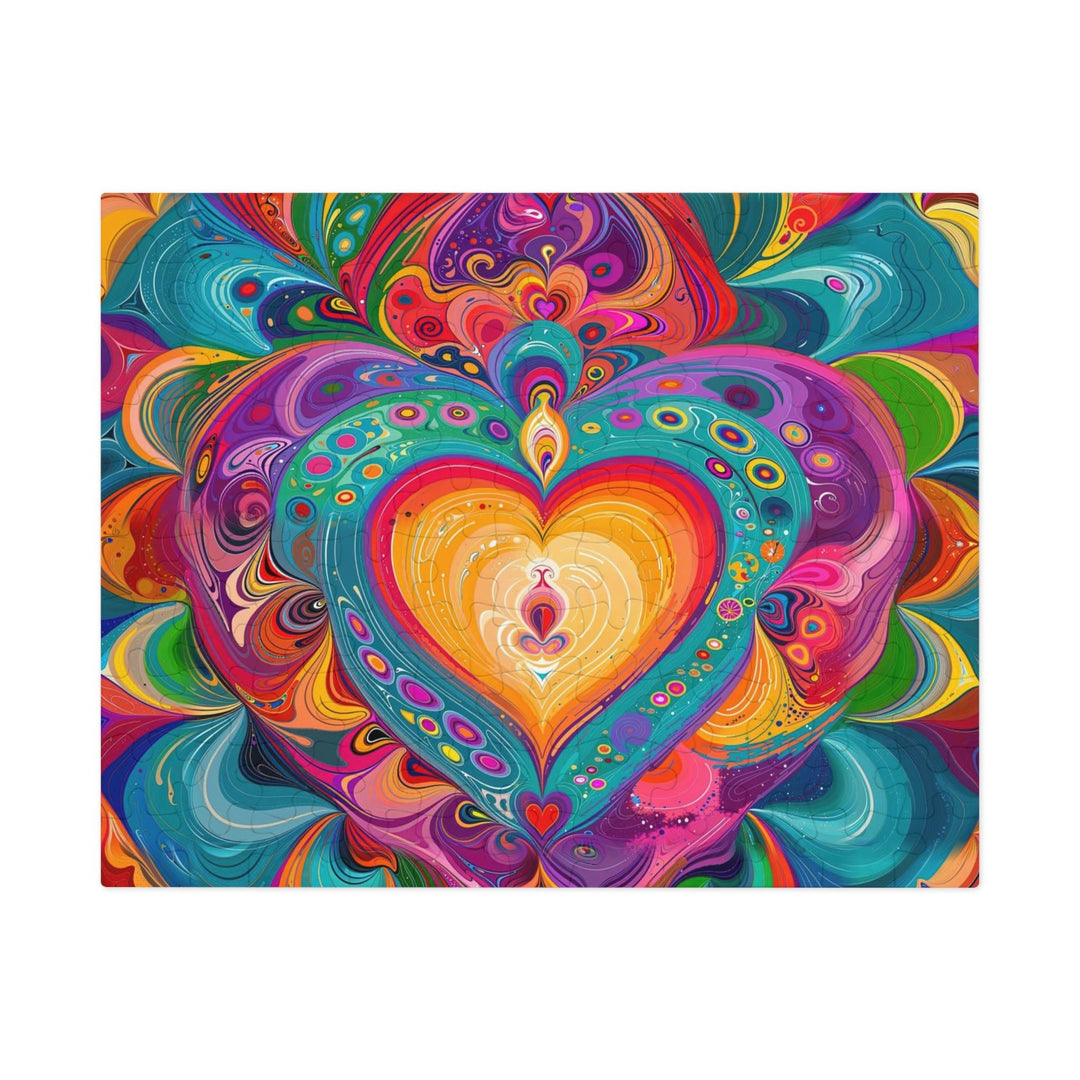 Vibrant Swirling Heart - Jigsaw Puzzle (100, 252, 500, 1000 pieces) - Puzzle - g(0D·IO) - 9.6" × 8" (110 pcs) - -