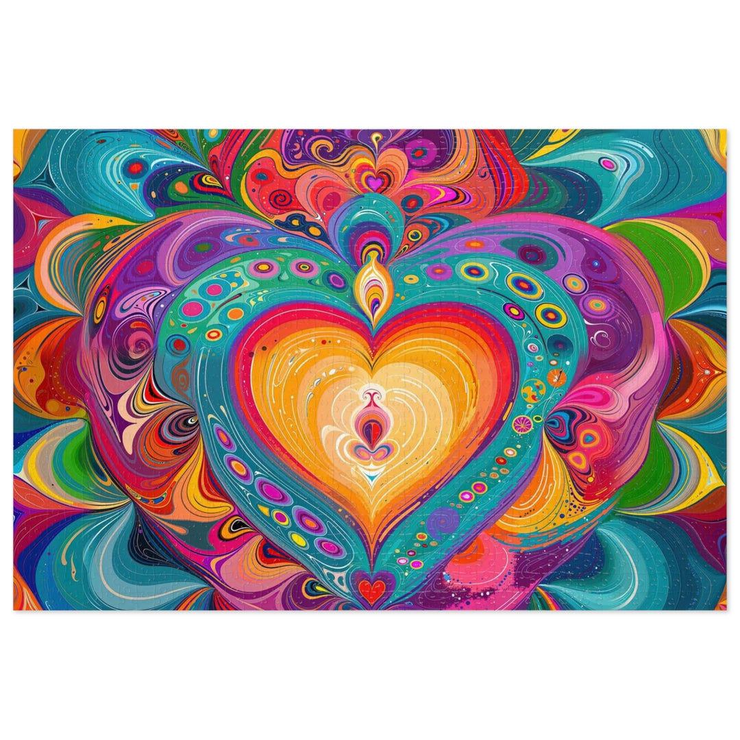 Vibrant Swirling Heart - Jigsaw Puzzle (100, 252, 500, 1000 pieces) - Puzzle - g(0D·IO) - 29.25" × 19.75" (1000 pcs) - -