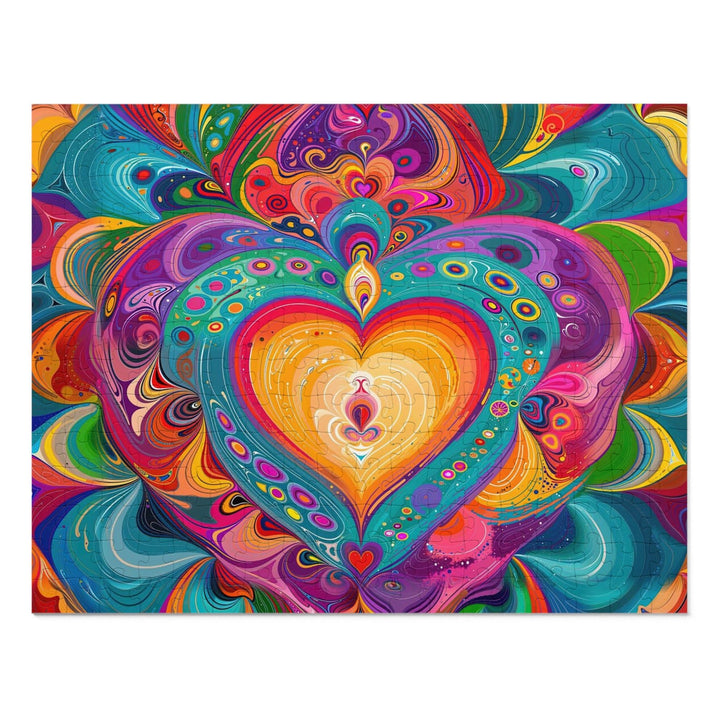 Vibrant Swirling Heart - Jigsaw Puzzle (100, 252, 500, 1000 pieces) - Puzzle - g(0D·IO) - 14" × 11" (252 pcs) - -