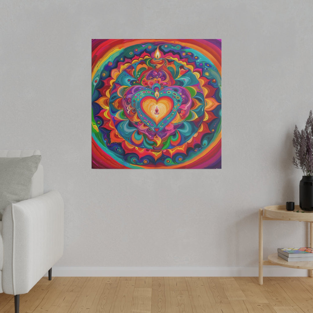 Vibrant Swirling Heart - Matte Canvas - Canvas - g(0D·IO) - 32" x 32" (Square) - 0.75'' -