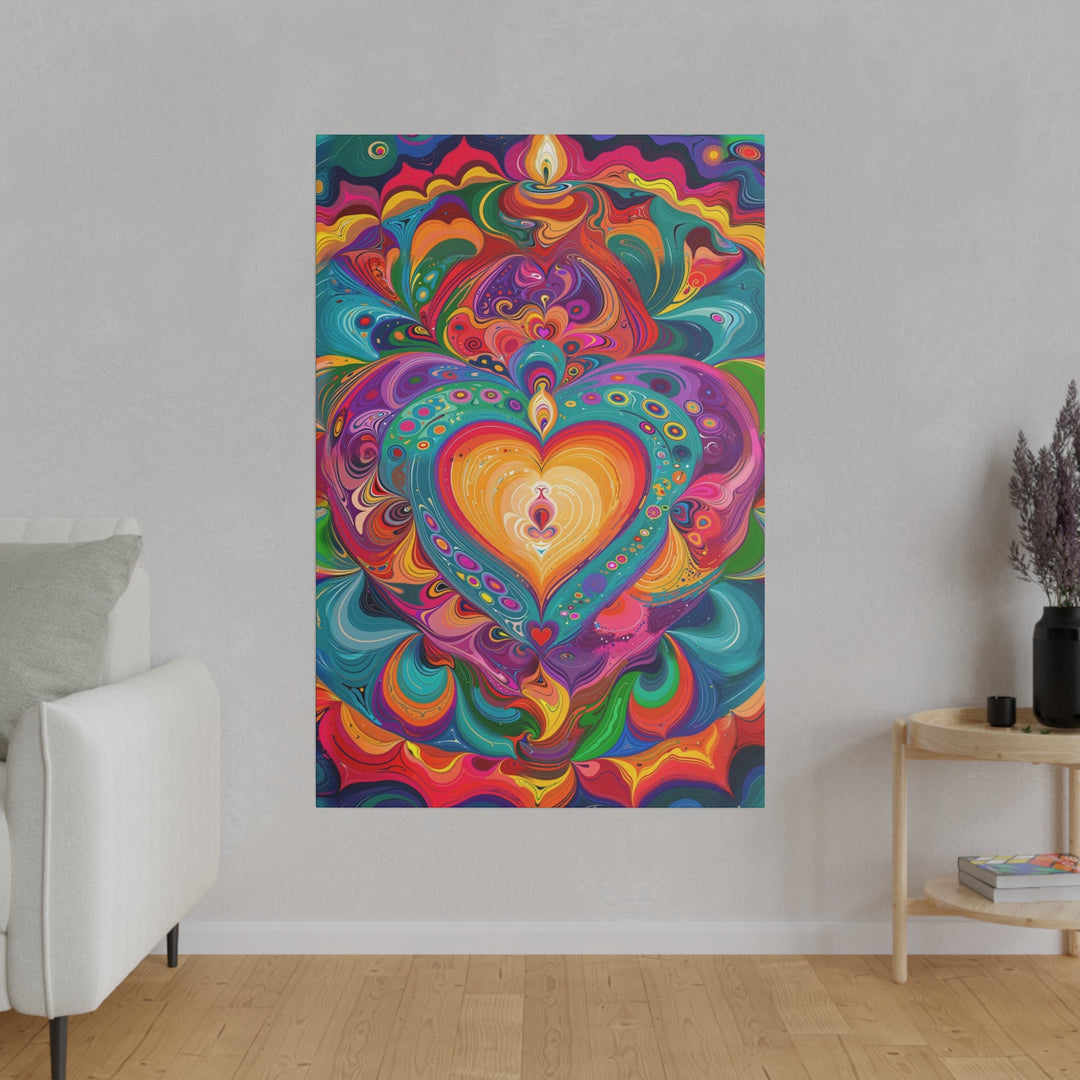 Vibrant Swirling Heart - Matte Canvas - Canvas - g(0D·IO) - 32" x 32" (Square) - 0.75'' -