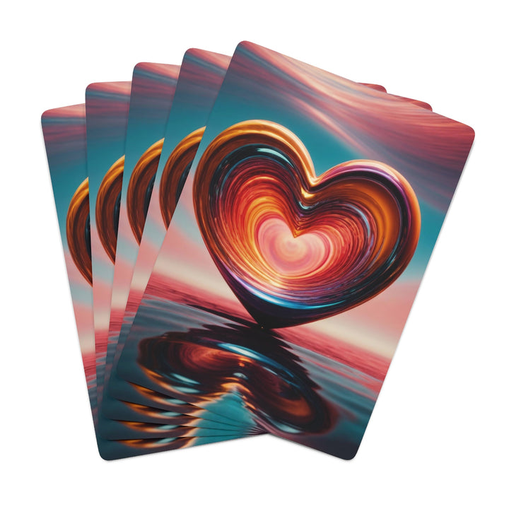 Vibrant Swirling Heart - Poker Cards - Paper products - g(0D·IO) - 2.47" x 3.47" - White - Semi Glossy