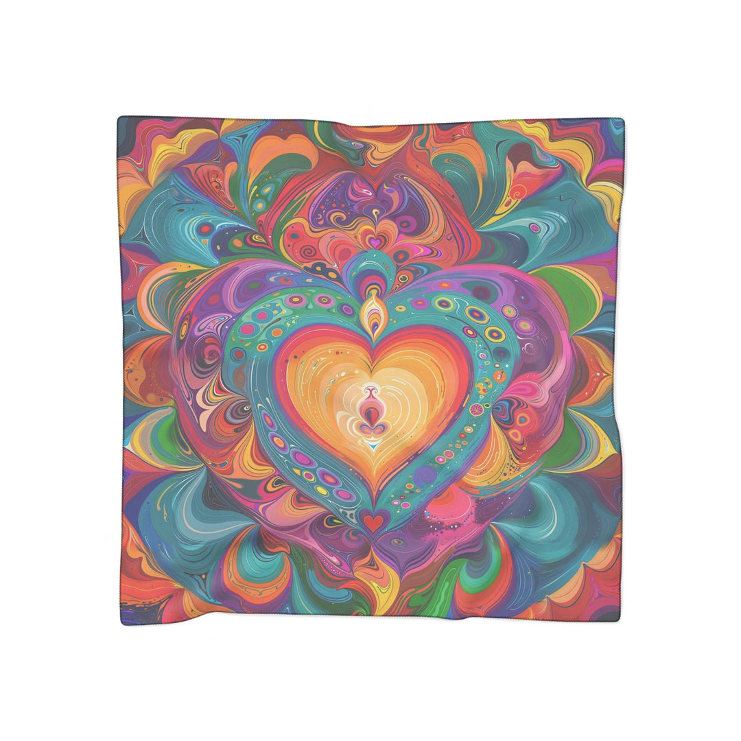 Vibrant Swirling Heart - Poly Scarf - Accessories - g(0D·IO) - Poly voile - 25" × 25" -