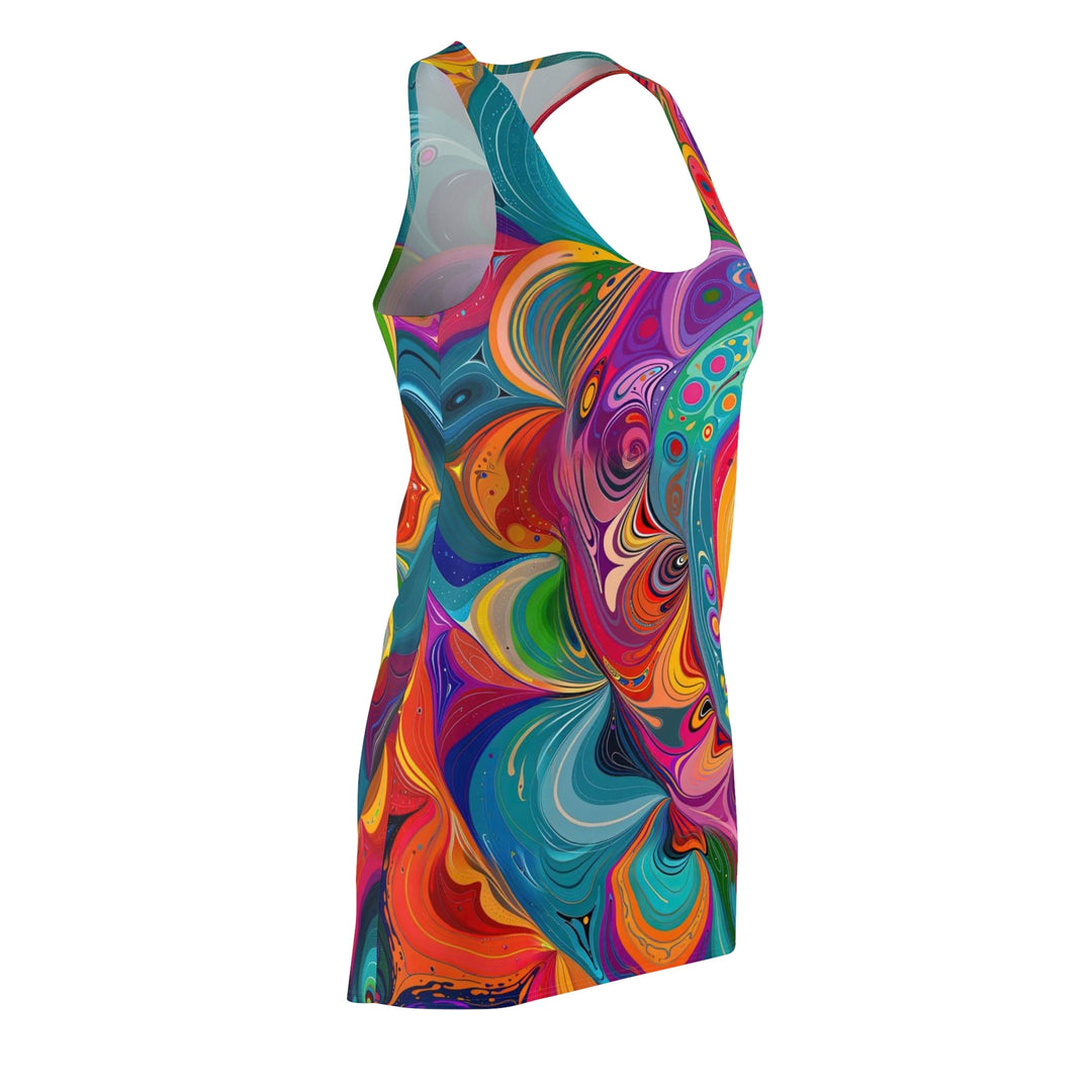 Vibrant Swirling Heart - Racerback Dress - All Over Prints - g(0D·IO) - XS - -