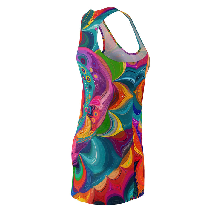 Vibrant Swirling Heart - Racerback Dress - All Over Prints - g(0D·IO) - XS - -