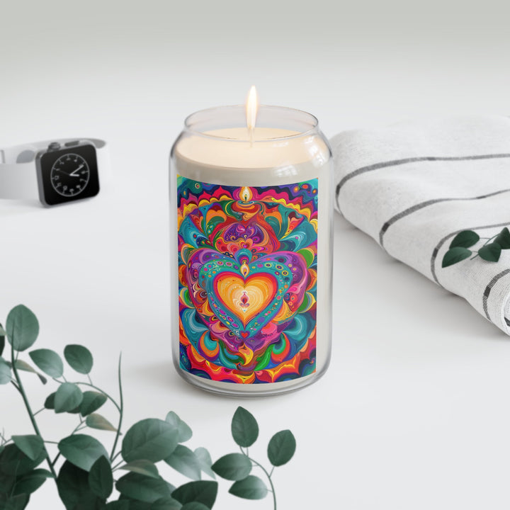 Vibrant Swirling Heart - Scented Candle - Home Decor - g(0D·IO) - Vanilla Bean - 13.75oz -
