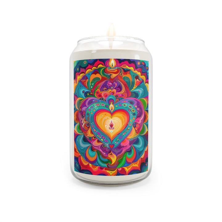 Vibrant Swirling Heart - Scented Candle - Home Decor - g(0D·IO) - Comfort Spice - 13.75oz -