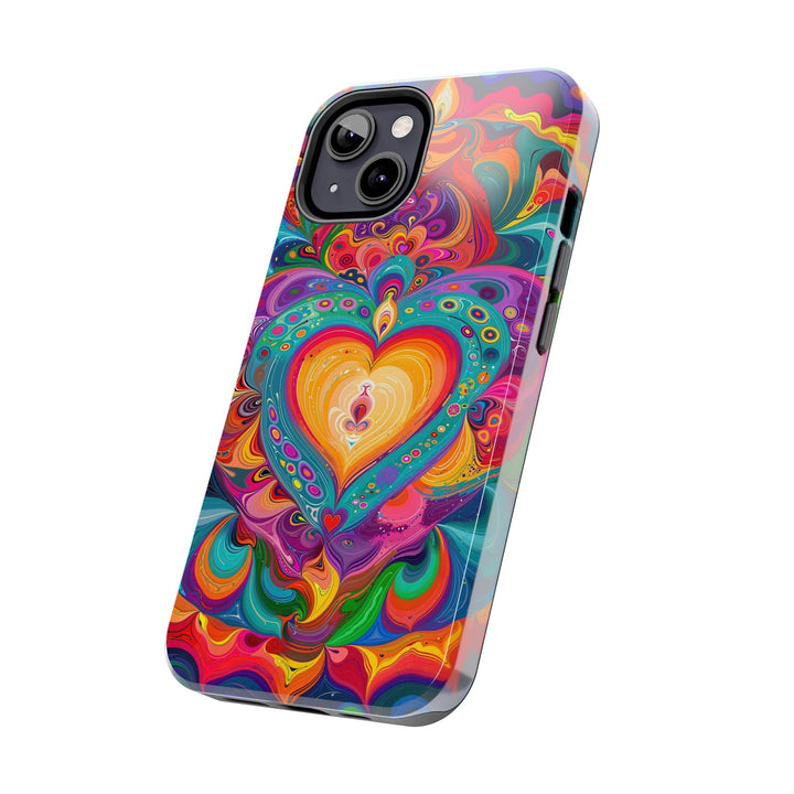 Vibrant Swirling Heart - Tough Phone Case - Phone Case - g(0D·IO) - iPhone 13 Mini - -