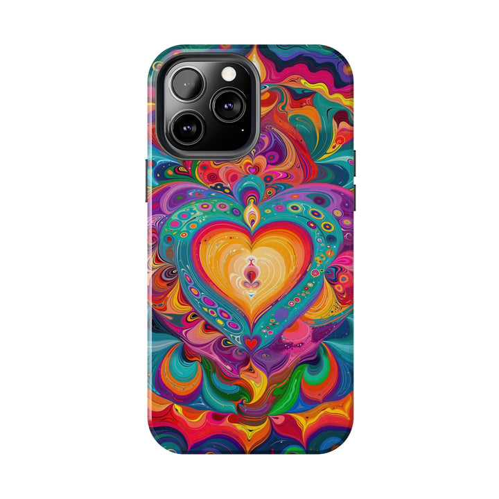 Vibrant Swirling Heart - Tough Phone Case - Phone Case - g(0D·IO) - iPhone 13 Mini - -