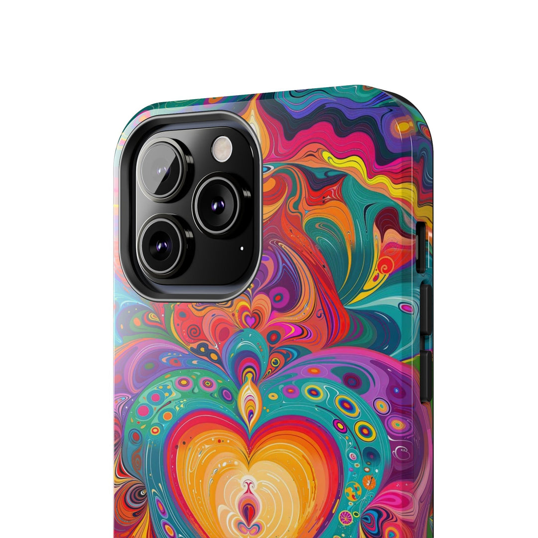 Vibrant Swirling Heart - Tough Phone Case - Phone Case - g(0D·IO) - iPhone 13 Mini - -