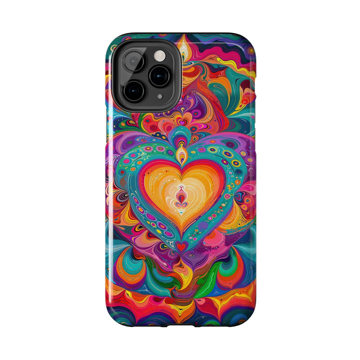 Vibrant Swirling Heart - Tough Phone Case - Phone Case - g(0D·IO) - iPhone 13 Mini - -