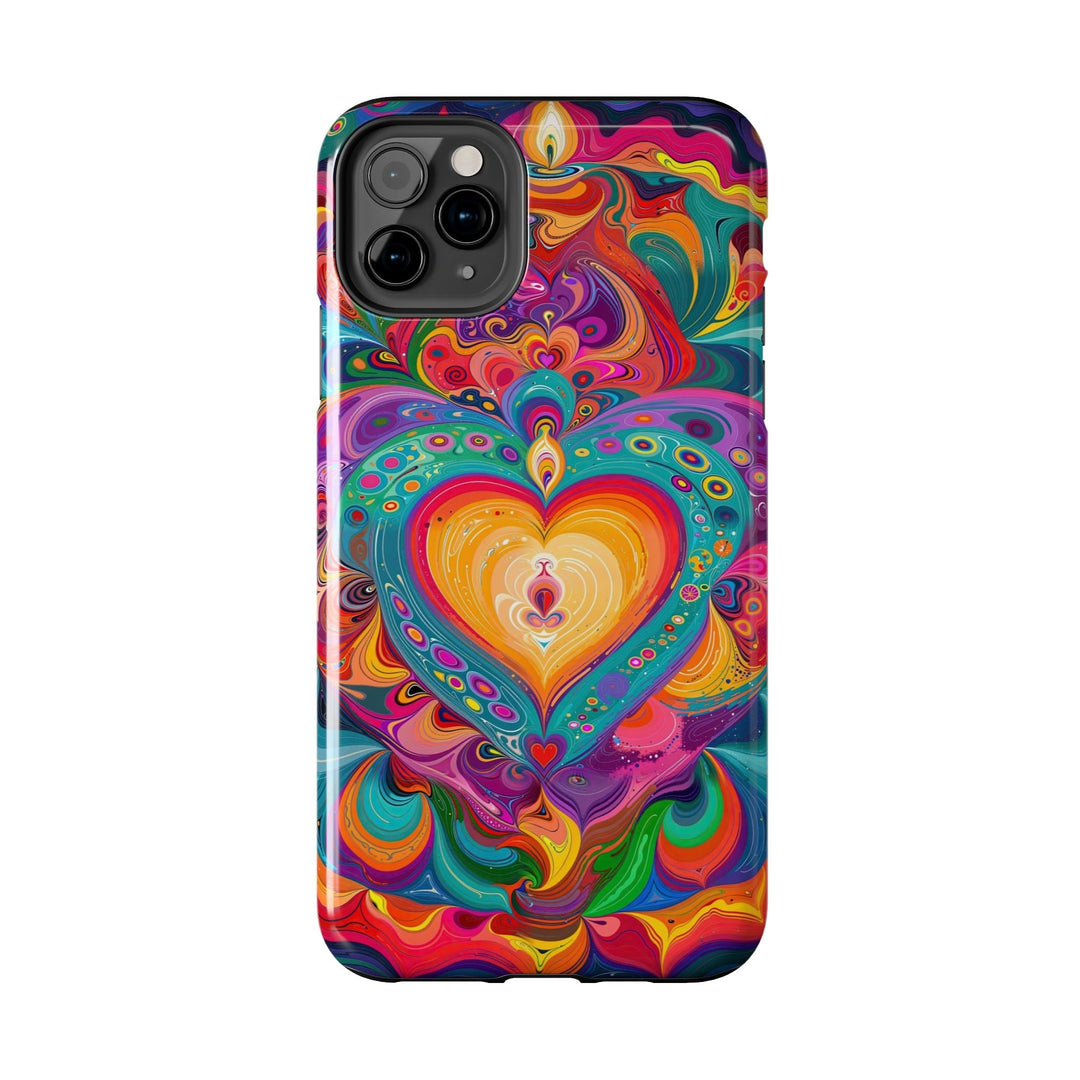 Vibrant Swirling Heart - Tough Phone Case - Phone Case - g(0D·IO) - iPhone 13 Mini - -