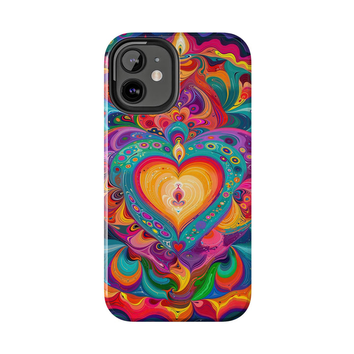 Vibrant Swirling Heart - Tough Phone Case - Phone Case - g(0D·IO) - iPhone 13 Mini - -