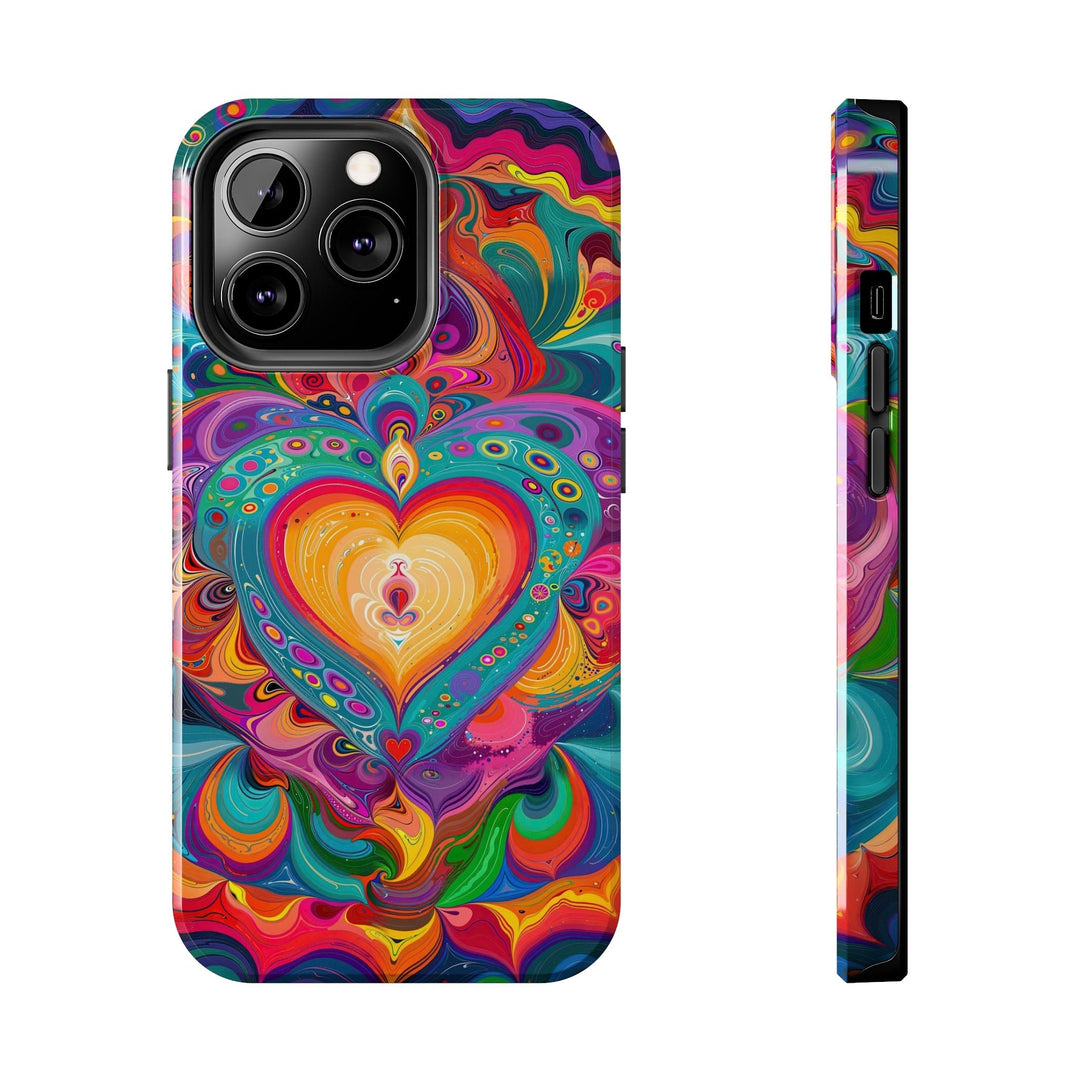 Vibrant Swirling Heart - Tough Phone Case - Phone Case - g(0D·IO) - iPhone 13 Pro - -