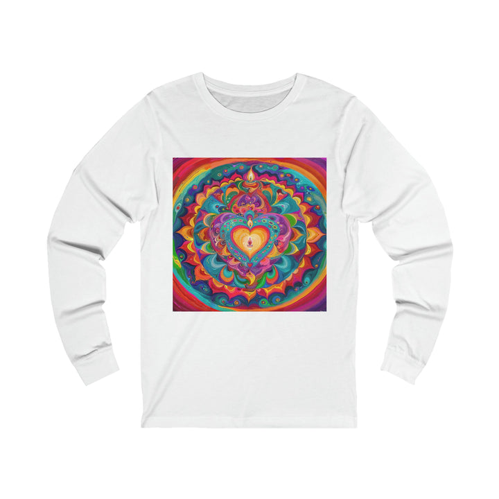 Vibrant Swirling Heart - Unisex Jersey Long Sleeve Tee - Long-sleeve - g(0D·IO) - S - White -