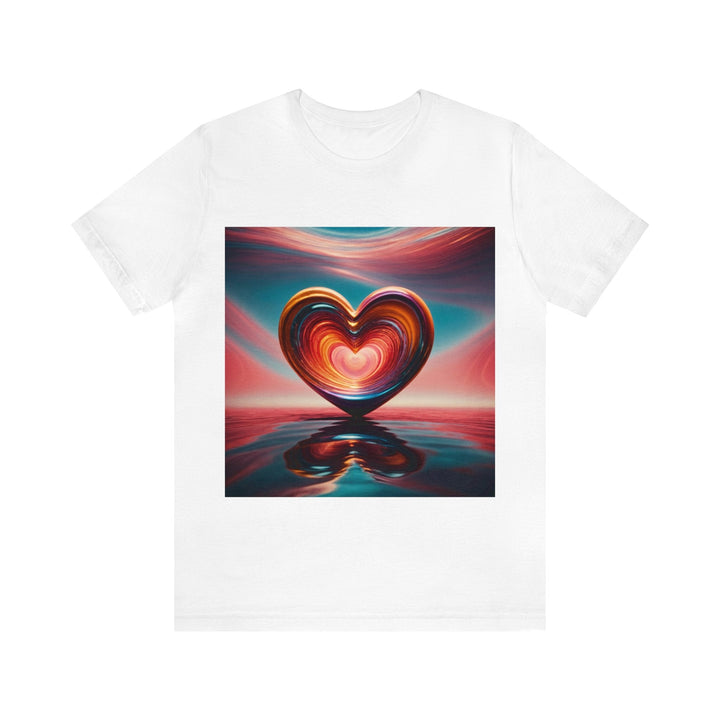 Vibrant Swirling Heart - Unisex Jersey Short Sleeve Tee - T-Shirt - g(0D·IO) - White - S -