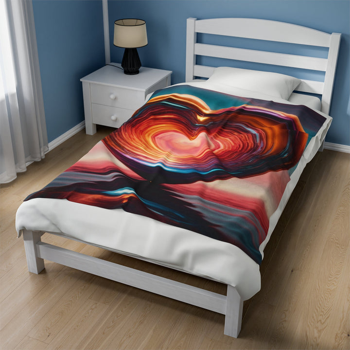 Vibrant Swirling Heart - Velveteen Plush Blanket - All Over Prints - g(0D·IO) - 30" × 40" - -