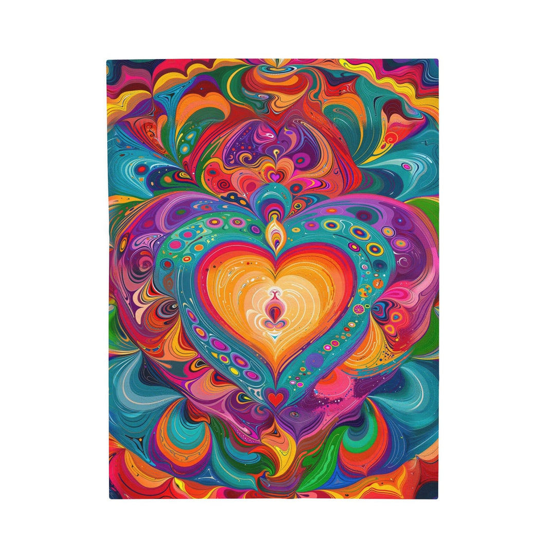 Vibrant Swirling Heart - Velveteen Plush Blanket - All Over Prints - g(0D·IO) - 30" × 40" - -