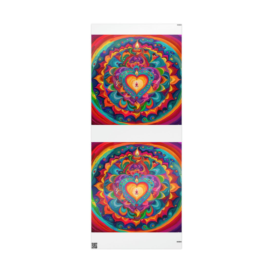 Vibrant Swirling Heart - Wrapping Paper - Home Decor - g(0D·IO) - 30'' x 72'' - Glossy -
