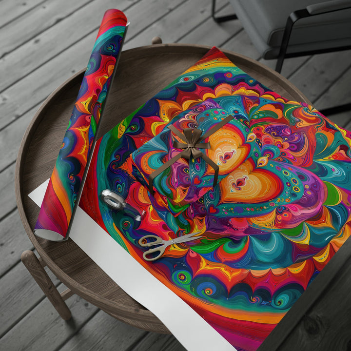 Vibrant Swirling Heart - Wrapping Paper - Home Decor - g(0D·IO) - 30'' x 72'' - Matte -
