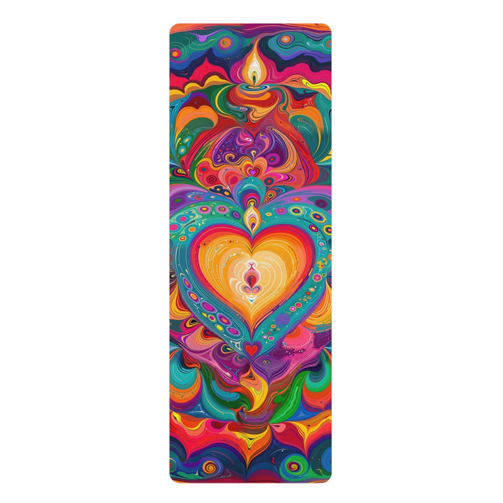 Vibrant Swirling Heart - Yoga Mat - Home Decor - g(0D·IO) - 24” x 68” - -