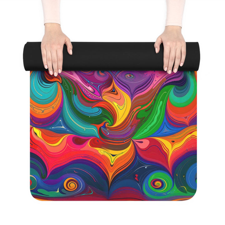 Vibrant Swirling Heart - Yoga Mat - Home Decor - g(0D·IO) - 24” x 68” - -