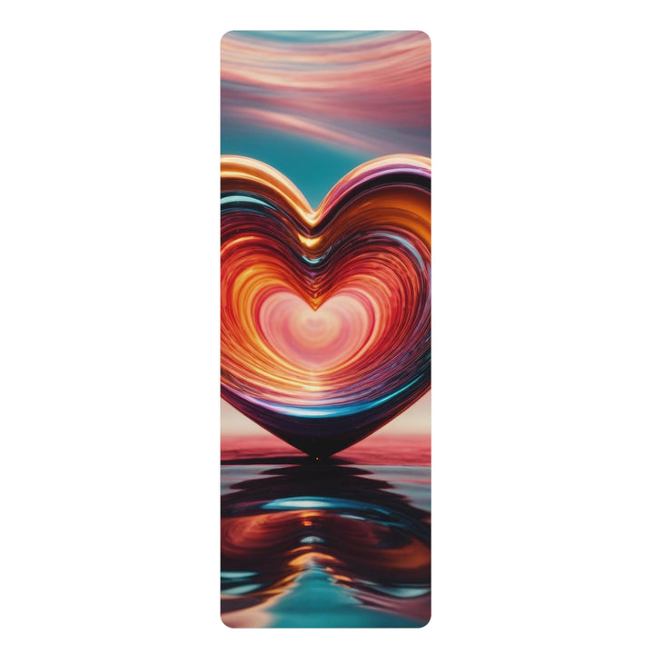 Vibrant Swirling Heart - Yoga Mat - Home Decor - g(0D·IO) - 24” x 68” - -