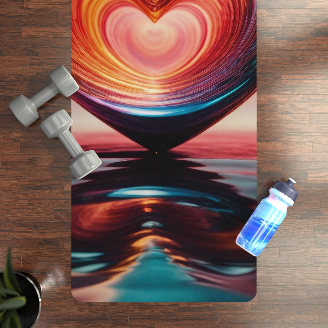Vibrant Swirling Heart - Yoga Mat - Home Decor - g(0D·IO) - 24” x 68” - -