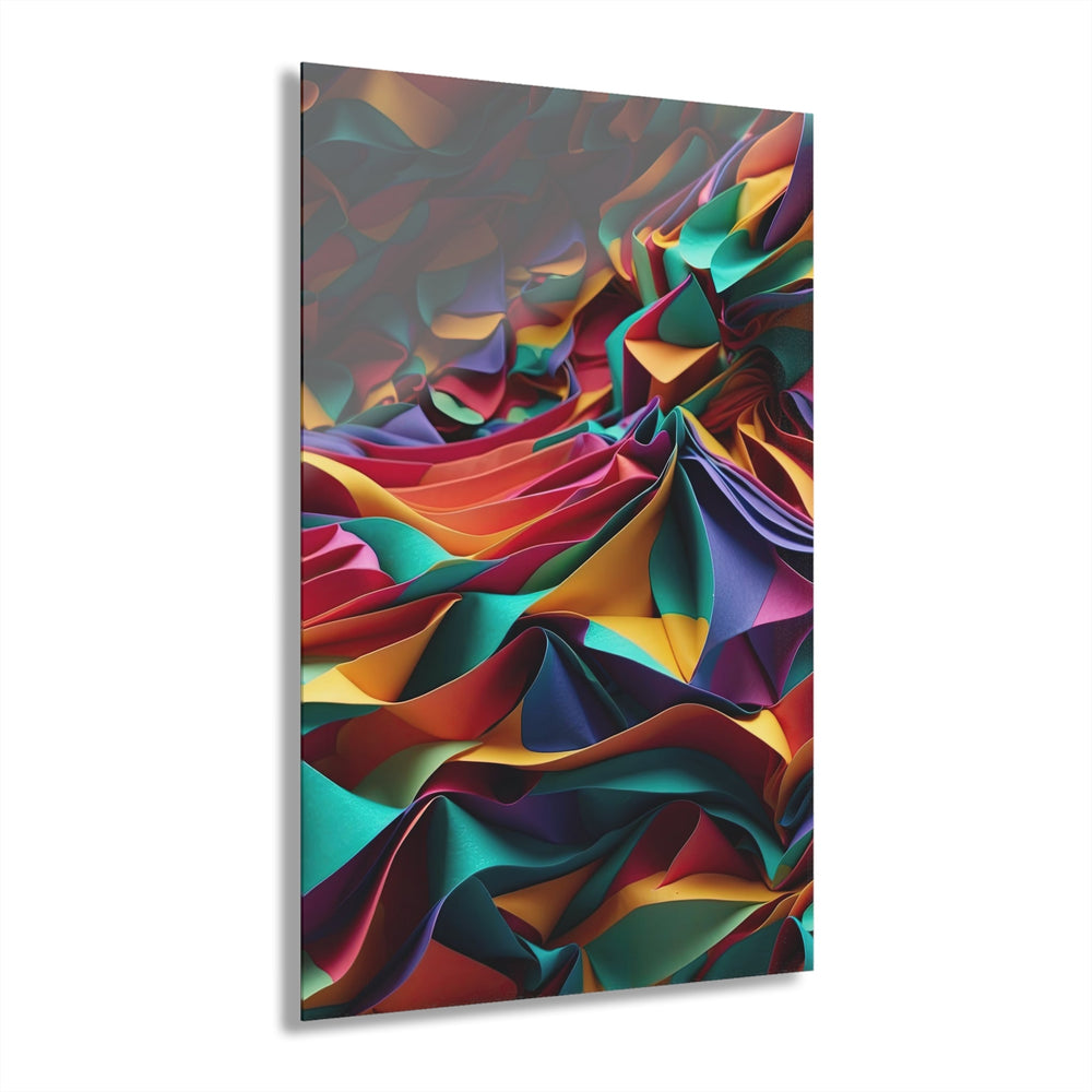 Vibrant Textured Waves - Acrylic Prints (French Cleat Hanging) - Home Decor - g(0D·IO) - 24" x 36" (Vertical) - 0.25'' -