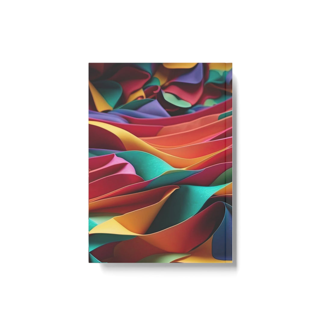 Vibrant Textured Waves - Hard Backed Journal - Paper products - g(0D·IO) - Graph - A5 - White