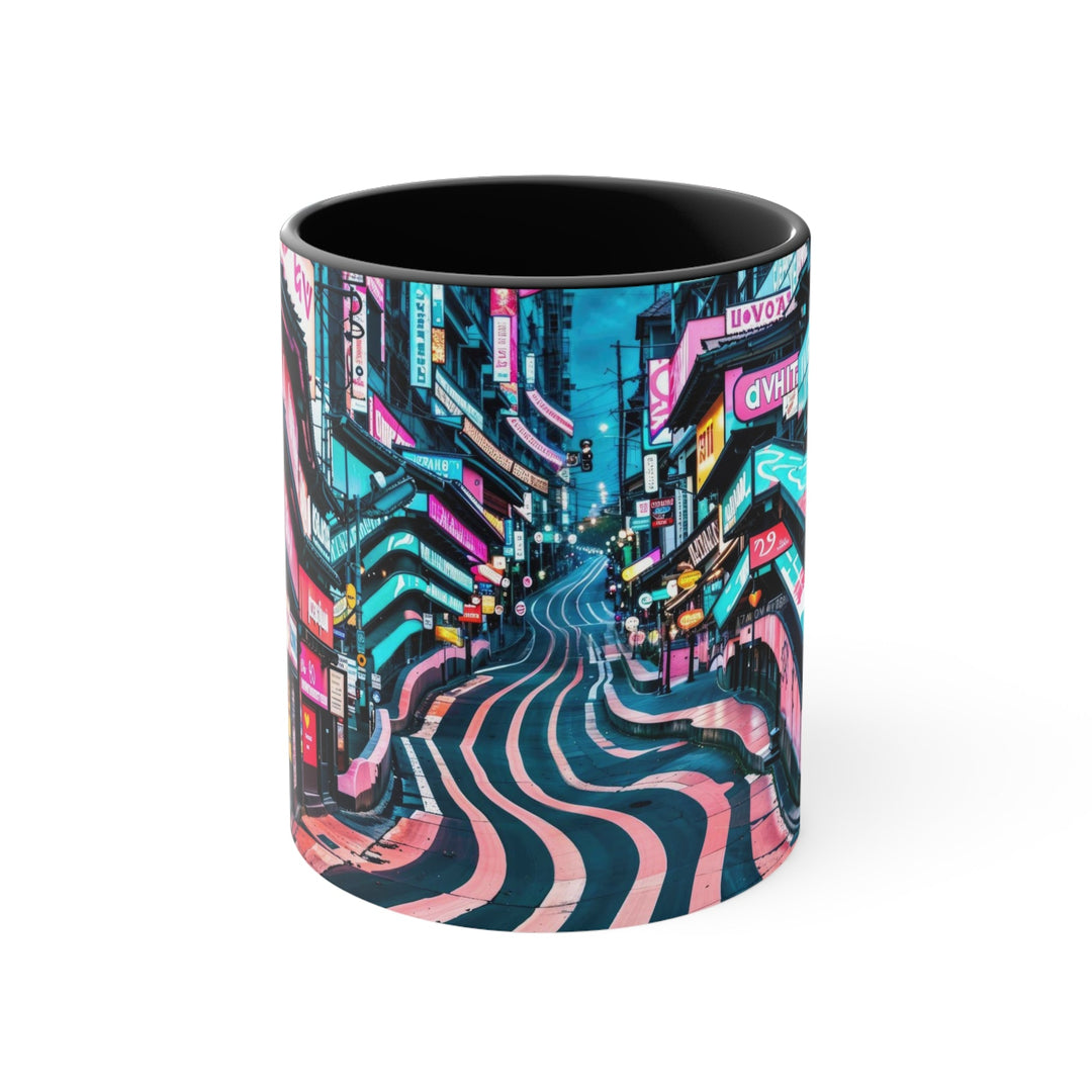 Vibrant Urban Waves - Accent Coffee Mug - Mug - g(0D·IO) - Black - 11oz -