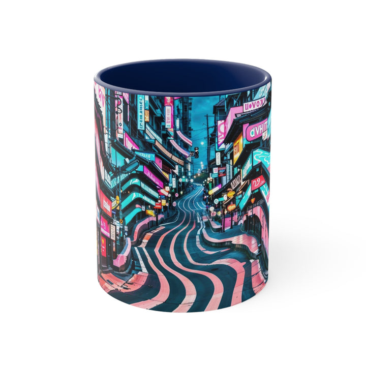 Vibrant Urban Waves - Accent Coffee Mug - Mug - g(0D·IO) - Navy - 11oz -