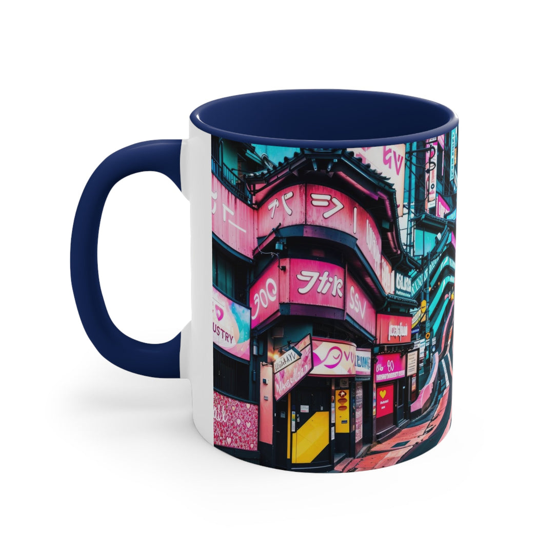 Vibrant Urban Waves - Accent Coffee Mug - Mug - g(0D·IO) - Pink - 11oz -