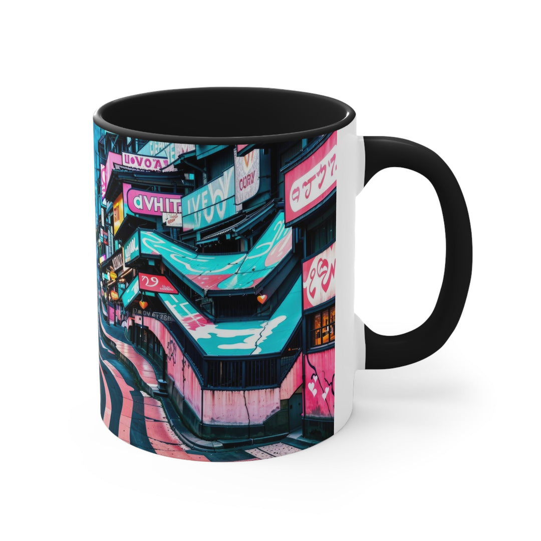 Vibrant Urban Waves - Accent Coffee Mug - Mug - g(0D·IO) - Pink - 11oz -