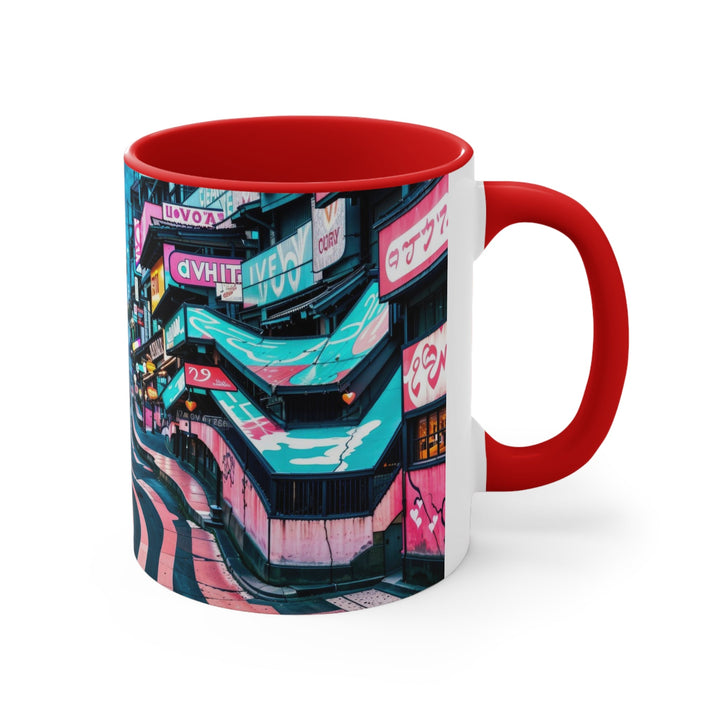 Vibrant Urban Waves - Accent Coffee Mug - Mug - g(0D·IO) - Pink - 11oz -