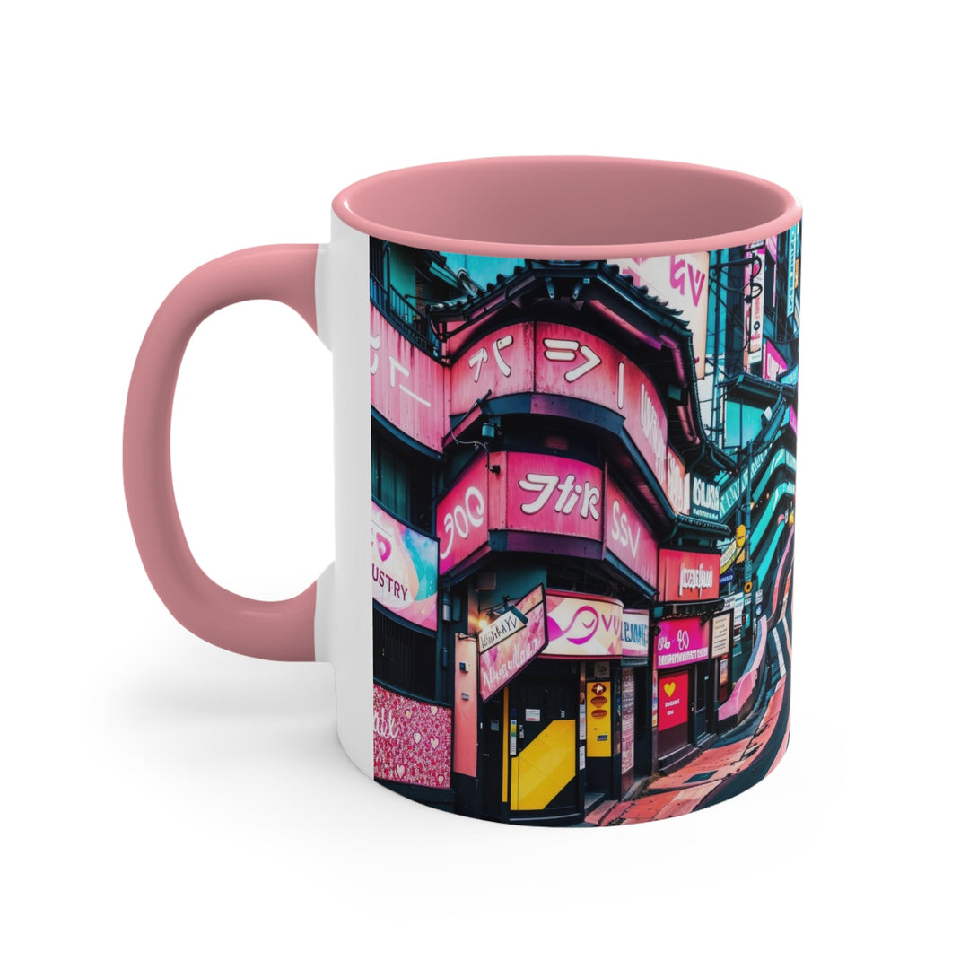 Vibrant Urban Waves - Accent Coffee Mug - Mug - g(0D·IO) - Pink - 11oz -